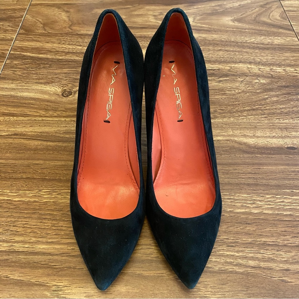 Via Spiga Estrella Heels - Black Suede